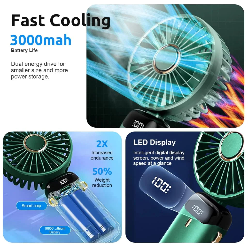 Foldable Type-C Rechargeable Handheld Fan