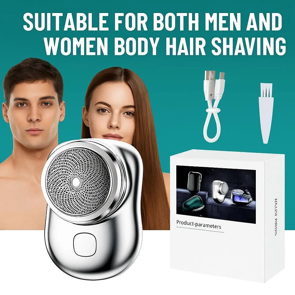 Mini Pocket Shaver for Men Women Blue Silver Waterproof