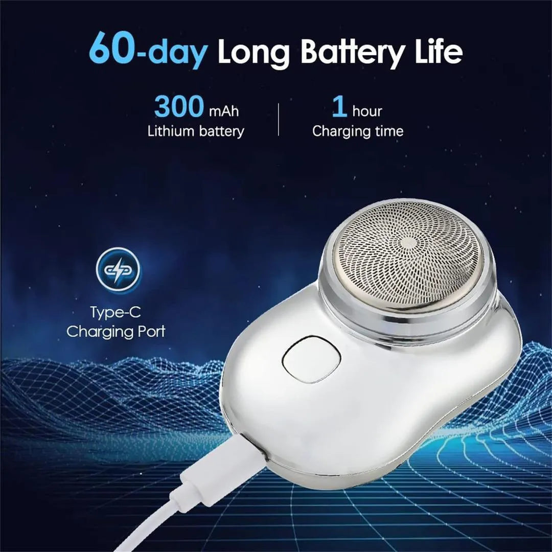 Mini Pocket Shaver for Men Women Blue Silver Waterproof