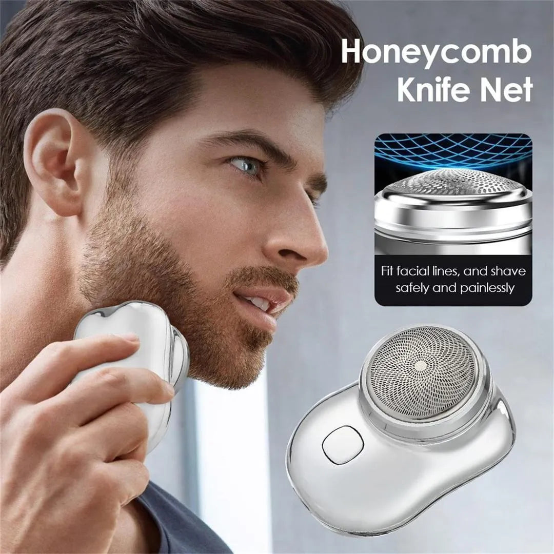 Mini Pocket Shaver for Men Women Blue Silver Waterproof