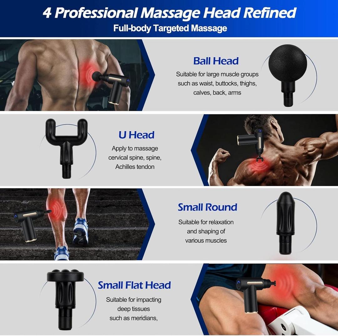 Relief Muscle Tension Massager Gun Black ABS