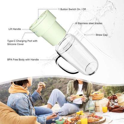 Mason Portable Mini juicer Blender With Straw Cup