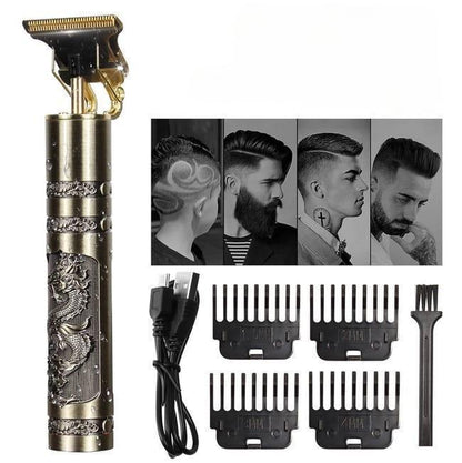 Men's Rechargeable Hair Trimmer Golden Dragon Design