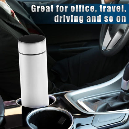 Digital Temperature Water Bottle Black Stainless Steel Tea Filter