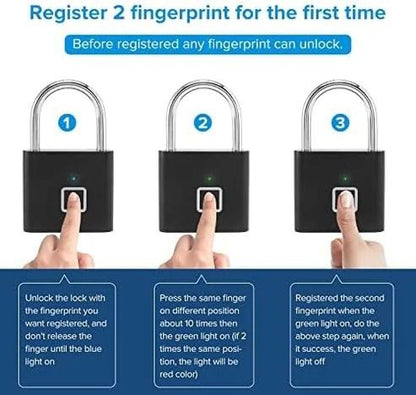 Rechargeable Smart Padlock with Fingerprint Sensor